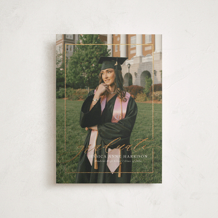 "Break boundaries" - Graduation Announcements in Ivory by Yaling Hou Suzuki - Front