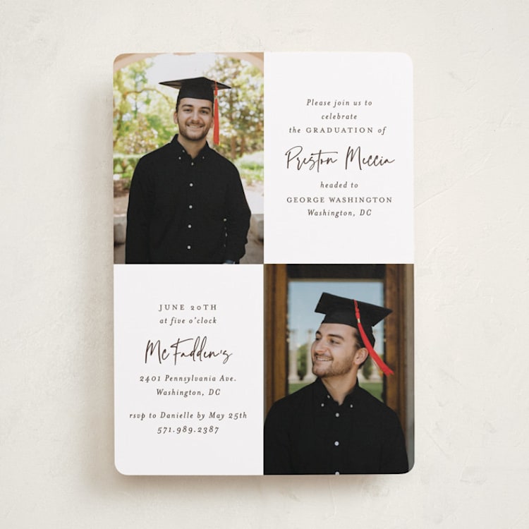 "Mod Duo" - Graduation Party Invitations in Fudge by Mansi Verma - Front