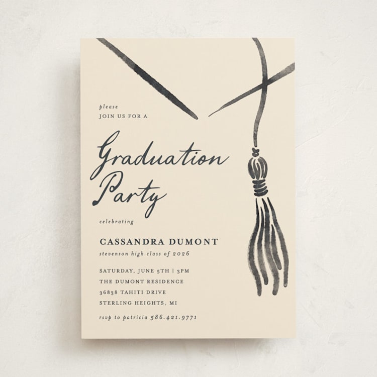 "Inked" - Graduation Party Invitations in Ink by Jamie Alexander - Front