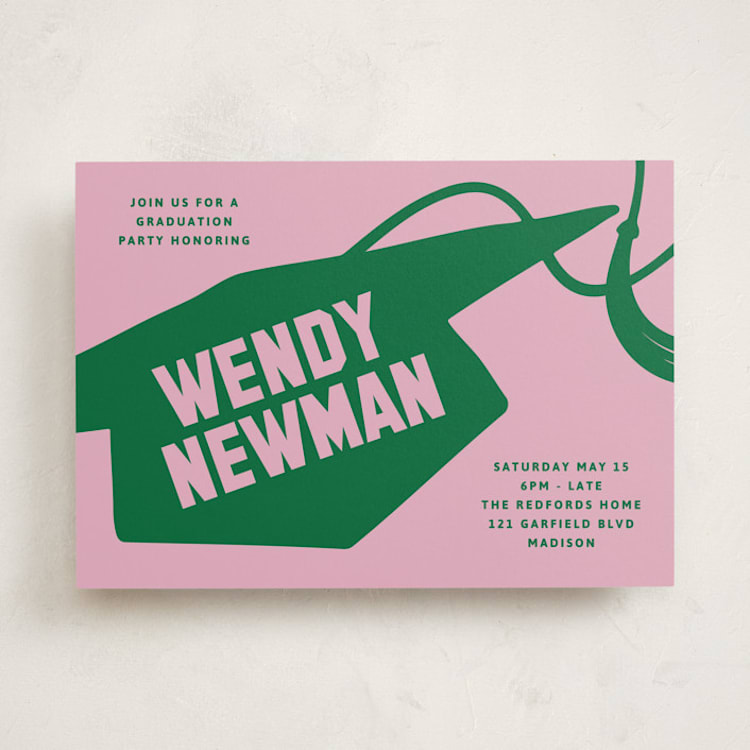 "Capped" - Graduation Party Invitations in Roses by Inkblot Design - Front