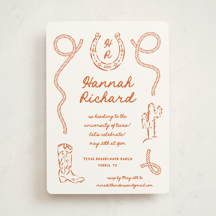 "Western" - Graduation Party Invitations in Bronco by Claudia Orengo - Front