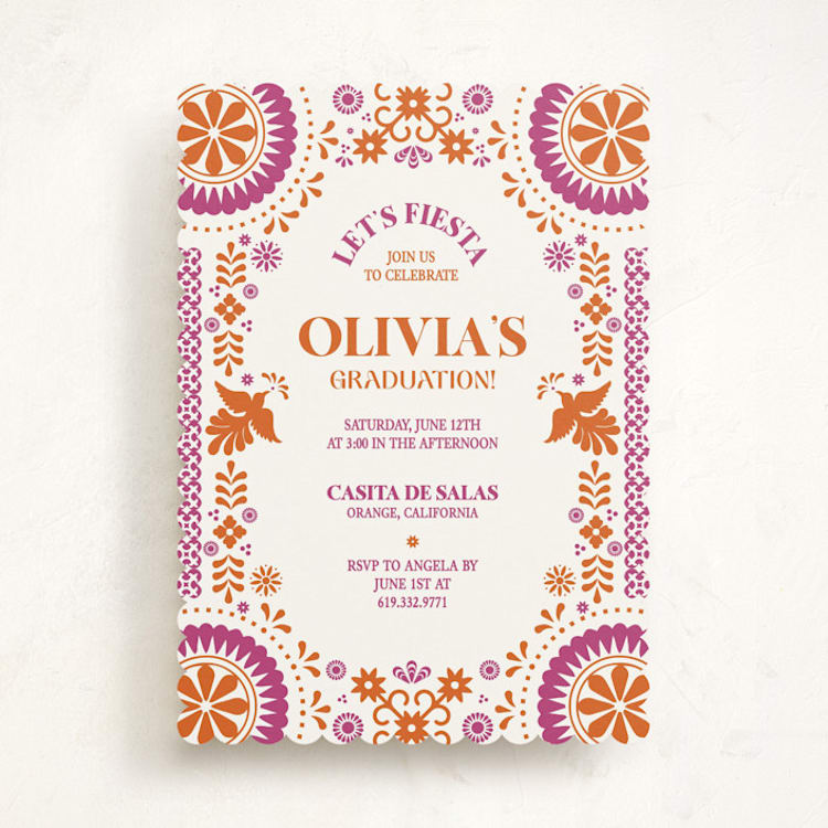"Let's Fiesta" - Graduation Party Invitations in Gumdrop by Eva Tadros - Front
