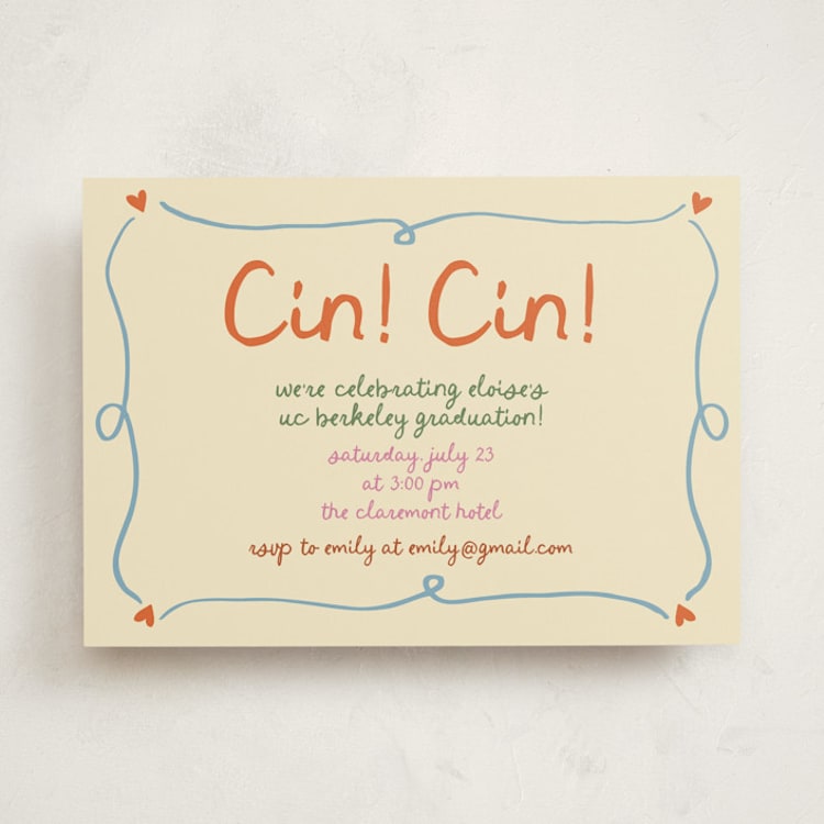 "Cin Cin" - Graduation Party Invitations in Verona by Stephanie Heinrich Godbout - Front