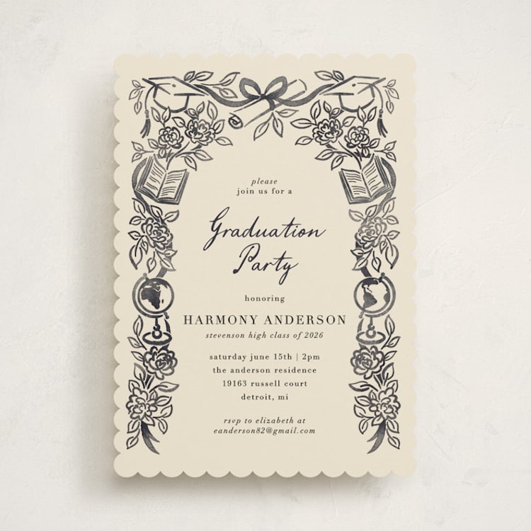 "future in bloom" - Graduation Party Invitations in Ink by Jamie Alexander - Front