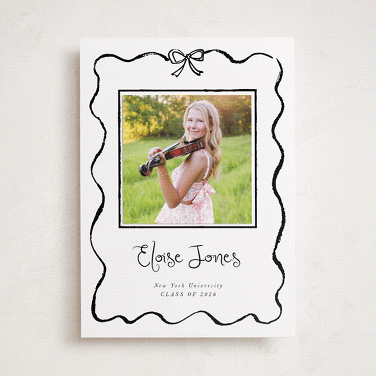 "quirky fun" - Graduation Announcement Photo Mount Cards in Ink by Cass Loh - Front