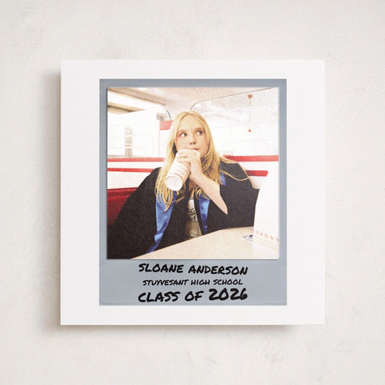 "Polaroid + Sharpie - Save The Date" - Graduation Announcement Photo Mount Cards in Noir by Cleghorn Creative - Front