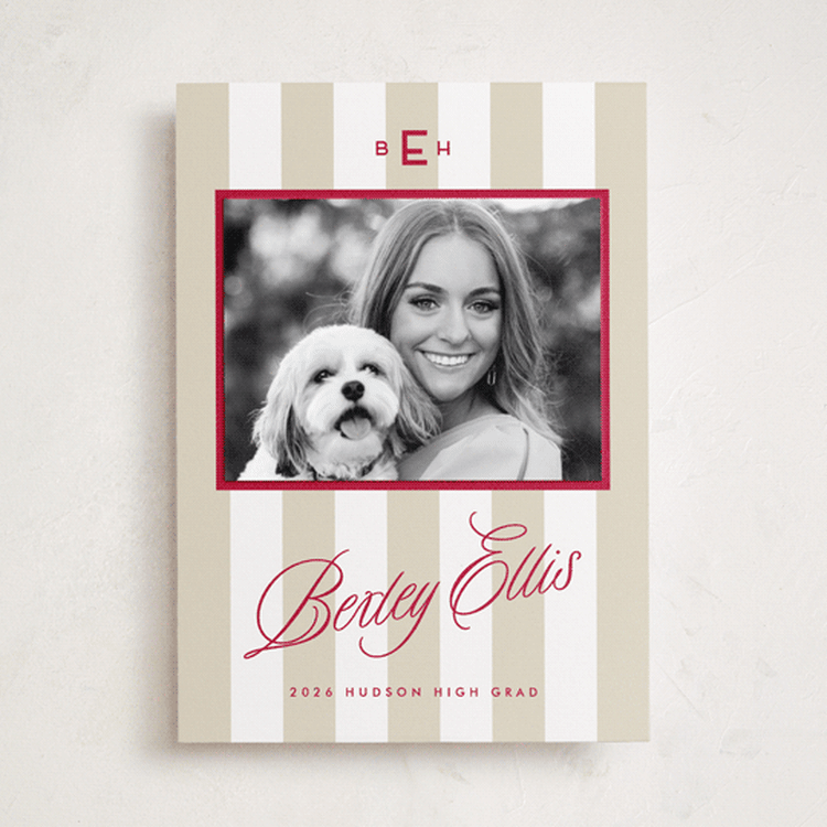 "Bexley" - Graduation Announcement Photo Mount Cards in Parchment by Susan Zinader - Front