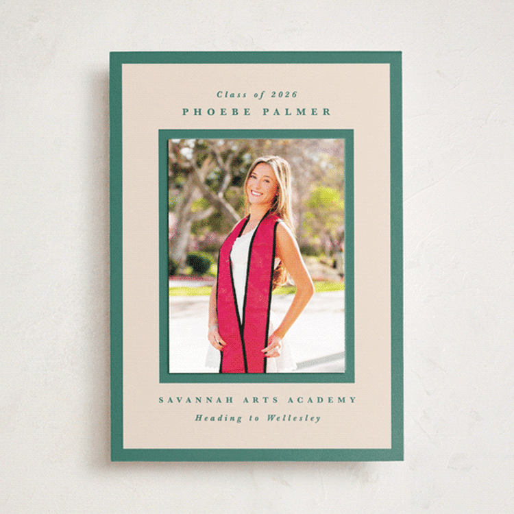 "Phoebe" - Graduation Announcement Photo Mount Cards in Forest by Kristie Kern - Front