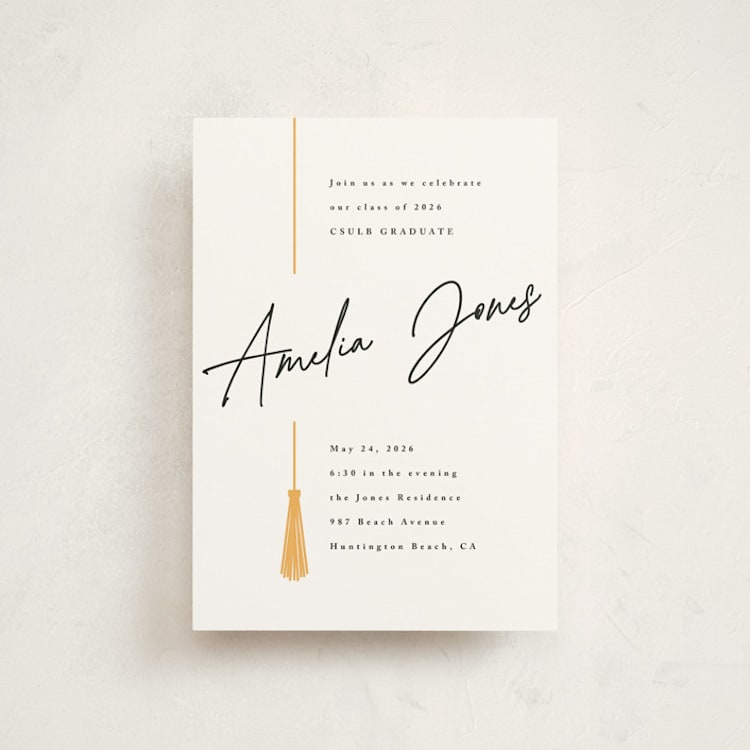 "Written Out" - Graduation Party Invitations in Sunshine by Owl and Toad - Front