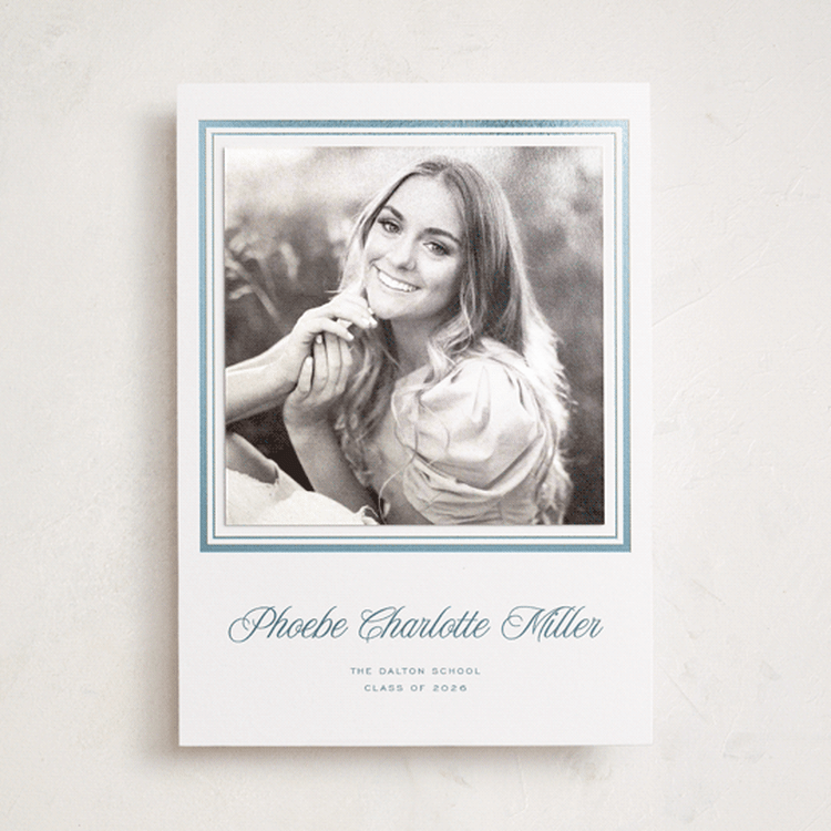 "Lauren" - Foil-Pressed Graduation Announcement Photo Mount Cards in Winterberry by Blustery August - Front