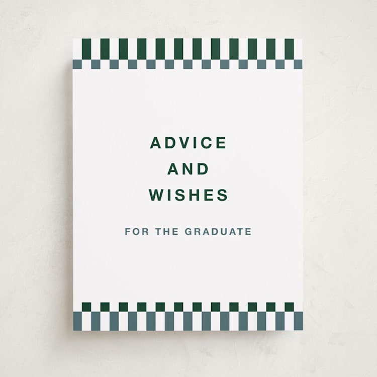 "Checked Out" - Graduation Party Signs in Pine by Rachel Cassel - Front