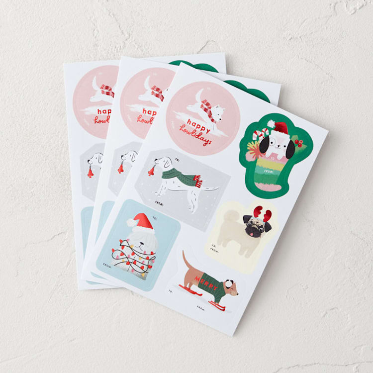 "Festive Dogs" - Gift Stickers in Merry by Multiple Artists