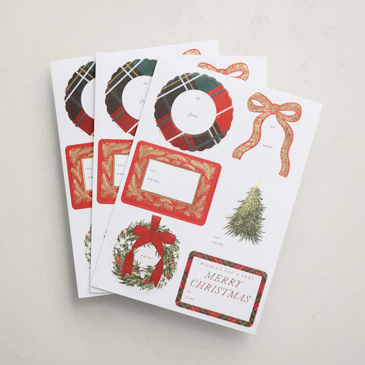 "Festive Holiday Gift Stickers" - Gift Stickers in Multi by Multiple Artists