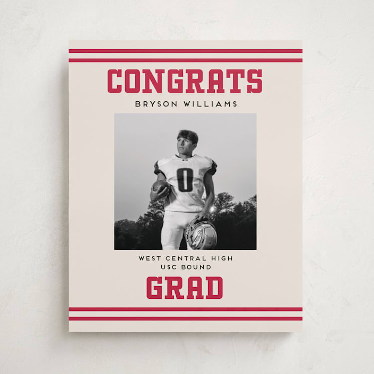 "Team Grad" - Graduation Welcome Signs in Cherry by Louise Kay - Front