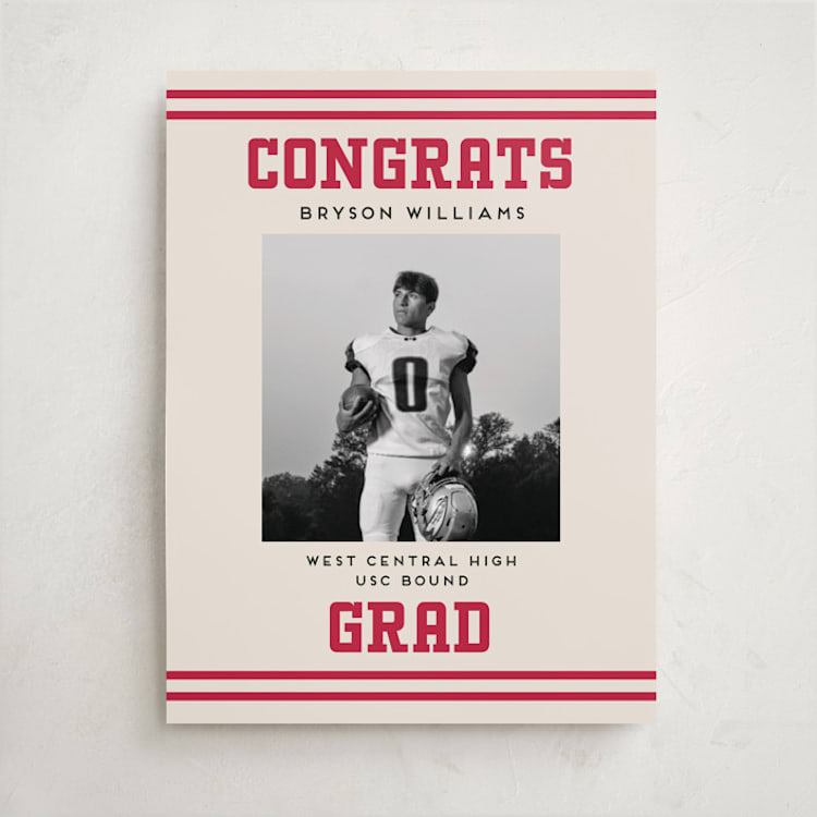 "Team Grad" - Graduation Welcome Signs in Cherry by Louise Kay - Front