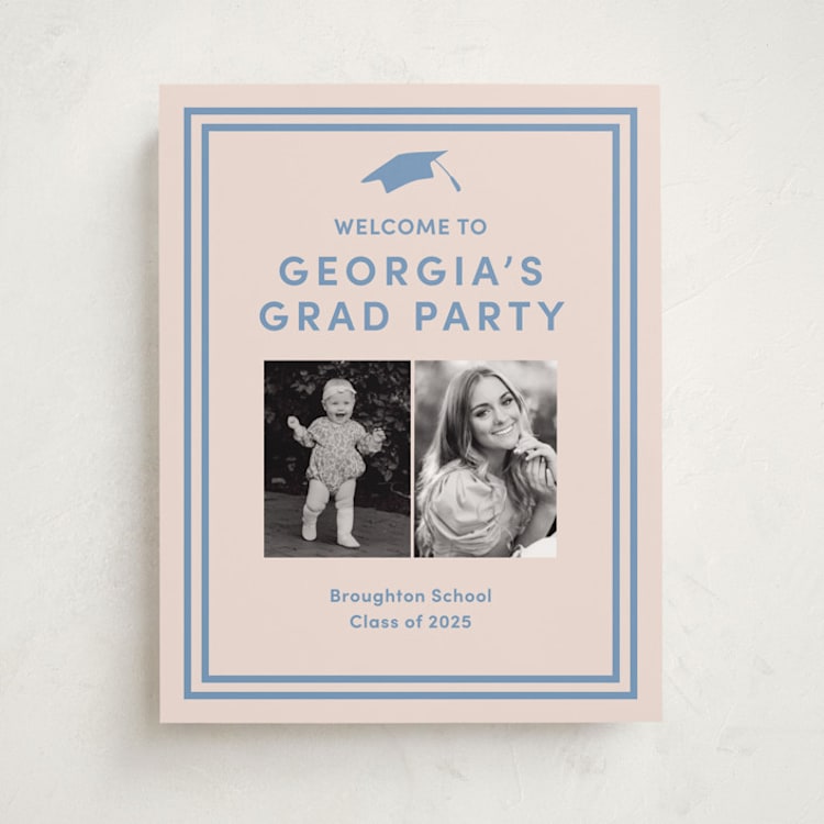 "Classically done" - Graduation Welcome Signs in Country Blue by Inkblot Design - Front