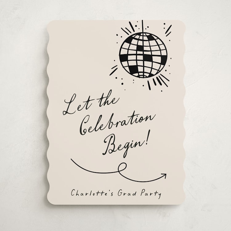 "Disco Direction" - Graduation Welcome Signs in Cream by Pixel and Hank - Front