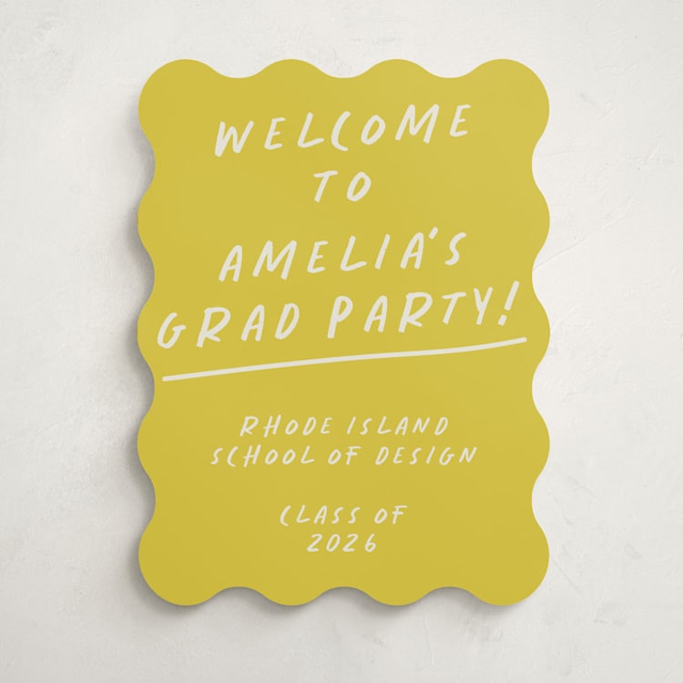 "Celebration" - Graduation Welcome Signs in Limoncello by Maja Cunningham - Front