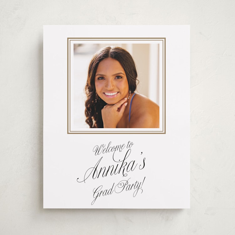 "Elegant Chic" - Graduation Welcome Signs in Cotton by Shirley Lin Schneider - Front