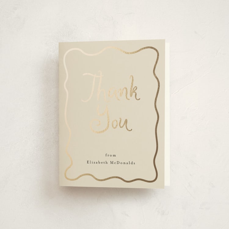 "Magnolia" - Foil-Pressed Graduation Thank You Cards in Cotton by Maja Cunningham - Front