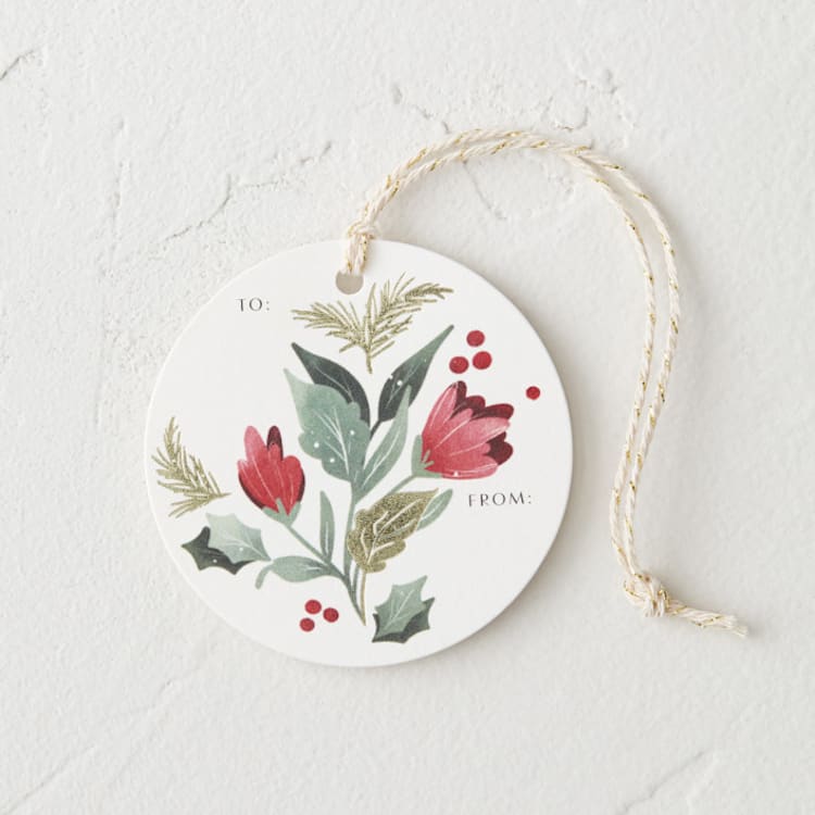 "Berries and Branches" - Gift Tags in Crimson by Makewells
