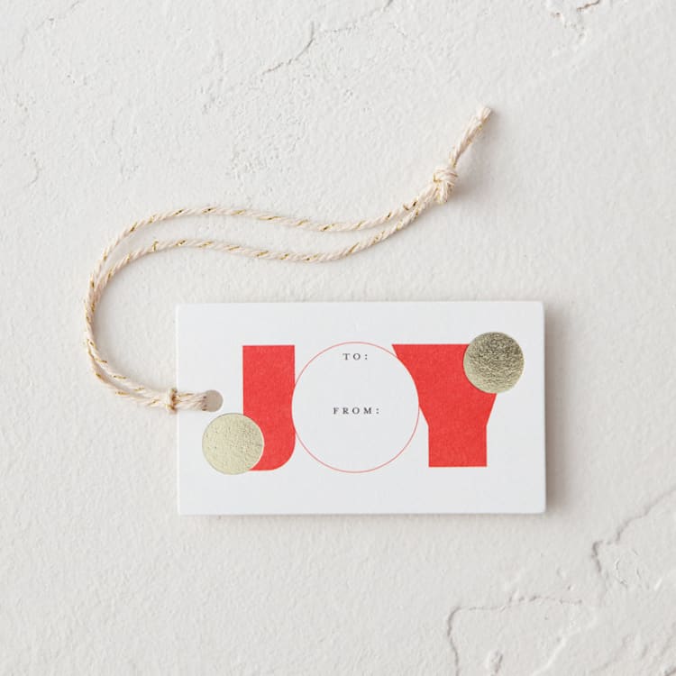 "Bold Joy" - Gift Tags in Poinsettia by lori jacobs wemple