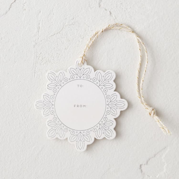 "Leafy Snowflake" - Gift Tags in Eggnog by Genna Blackburn