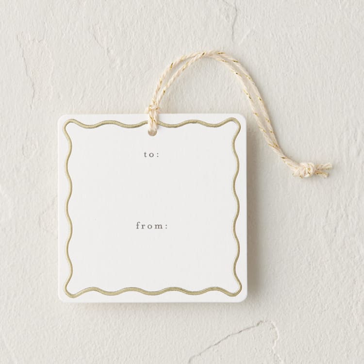 "Scallop Frame" - Gift Tag in Mist by Sara Hicks Malone