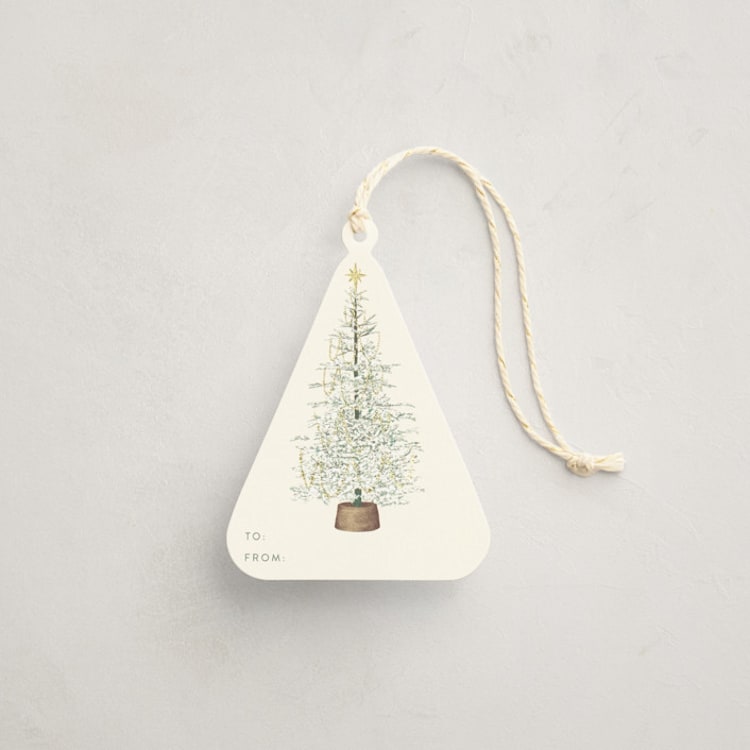 "Festive Tree Foil-Pressed Gift Tags" - Gift Tag in Multi by Leah Bisch