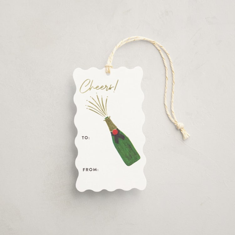 "Popping Bottles Foil-Pressed Gift Tags" - Gift Tag in Multi by Shari Margolin