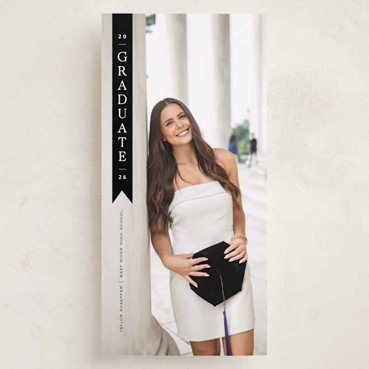 "Corner Stole" - Graduation Announcements in Noir by Jackie Crawford - Front