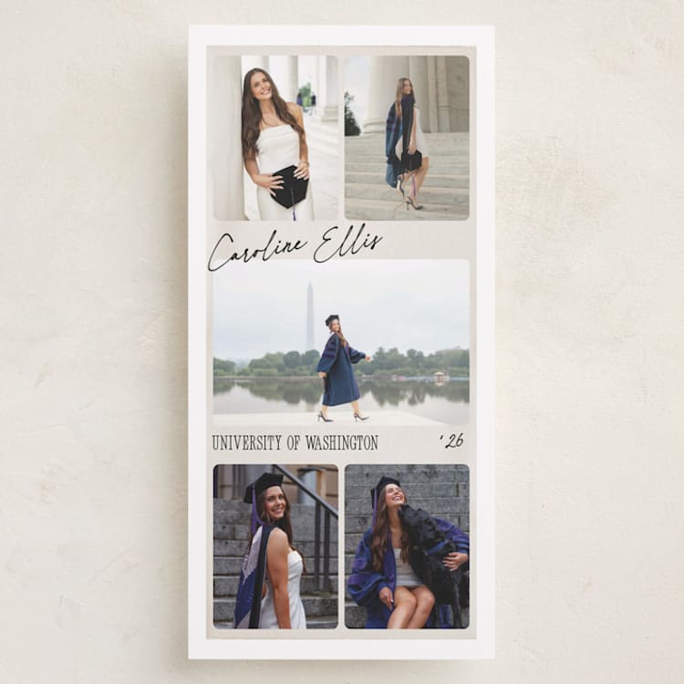 "Holiday Film" - Graduation Announcements in Snow by Robert and Stella - Front