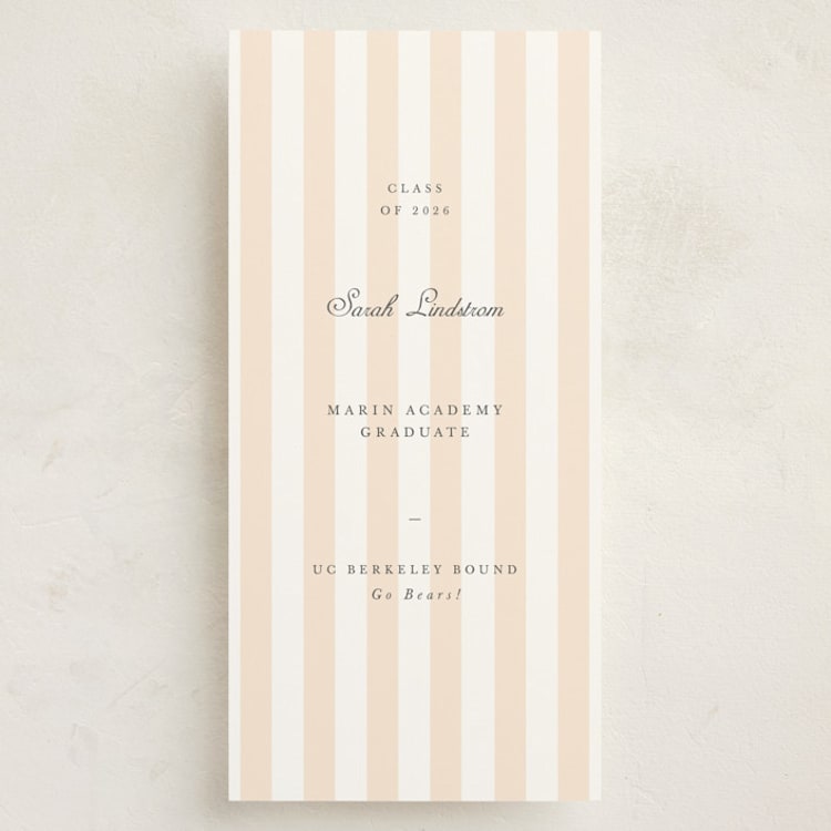 "awning stripe" - Graduation Announcements in Peach by Sara Hicks Malone - Front