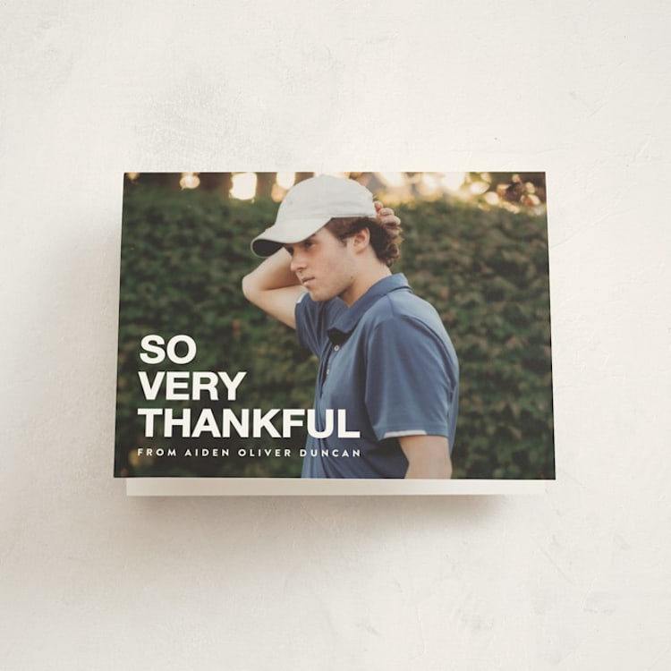"The Graduate" - Graduation Thank You Cards in Cloud by Maria Alou - Front