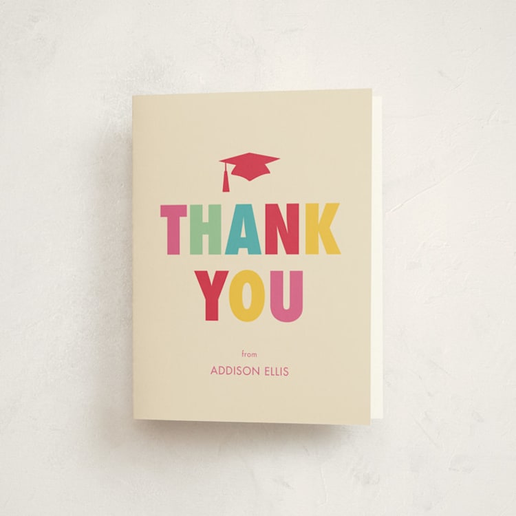 "Confetti Drop" - Graduation Thank You Cards in Multi by Megan Cash - Front