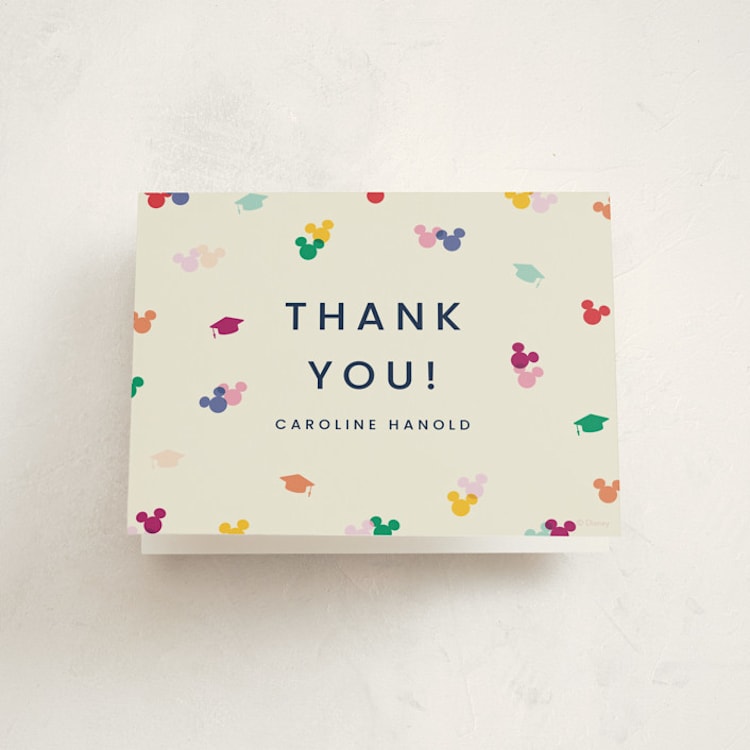 "Disney's Mickey Confetti" - Graduation Thank You Cards in Multi by Ellen Schlegelmilch - Front