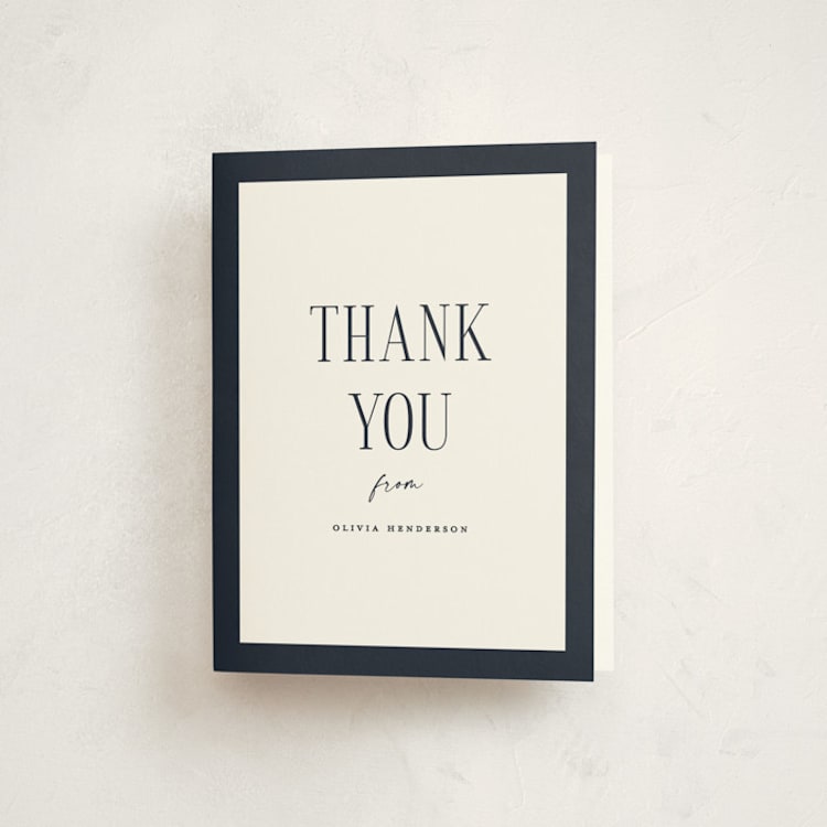 "classic layout" - Graduation Thank You Cards in Navy by Christy Hy Lee - Front
