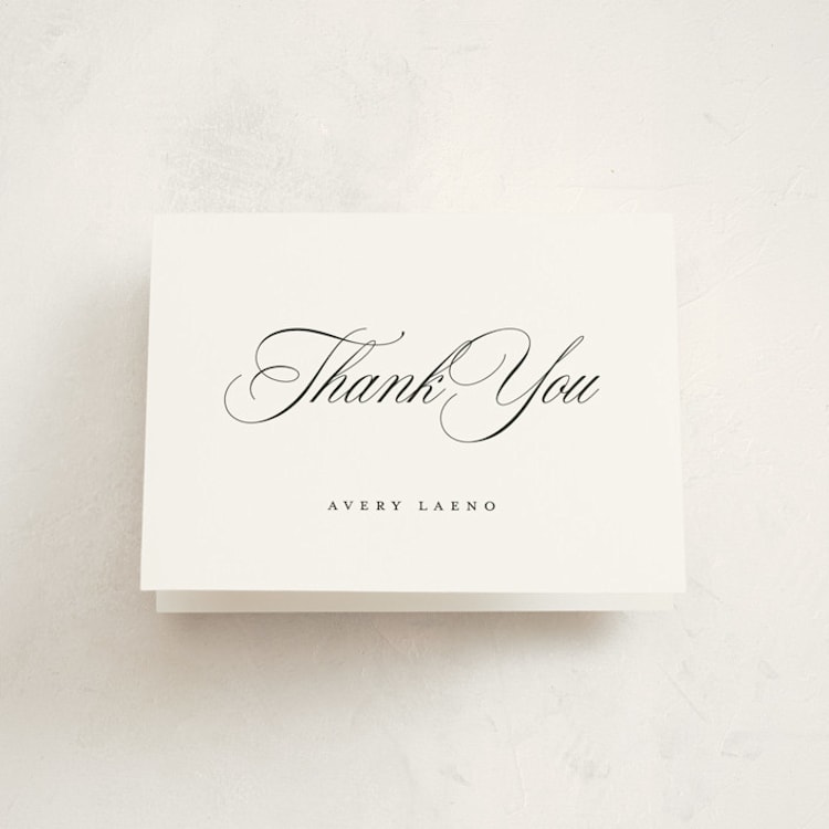 "Classical Grad" - Graduation Thank You Cards in Swan by Jennifer Postorino - Front