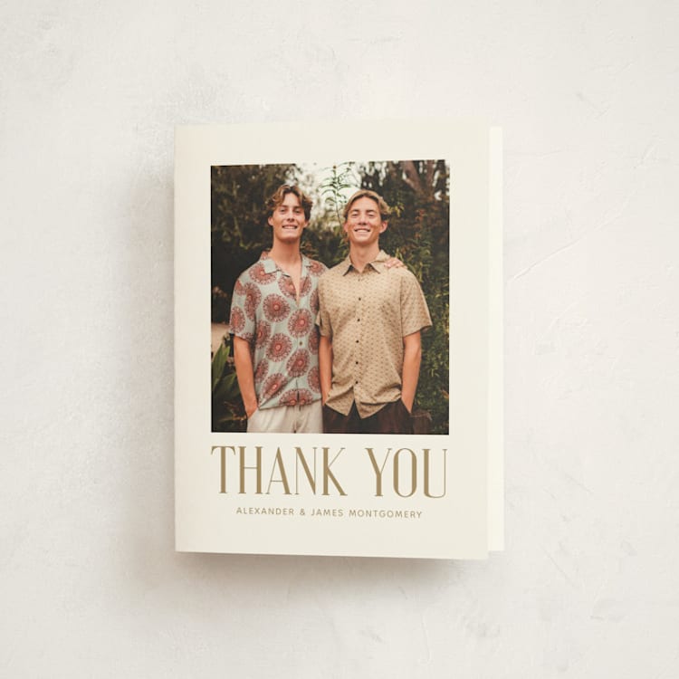 "The Grads" - Graduation Thank You Cards in Parchment by Paola Benenati - Front
