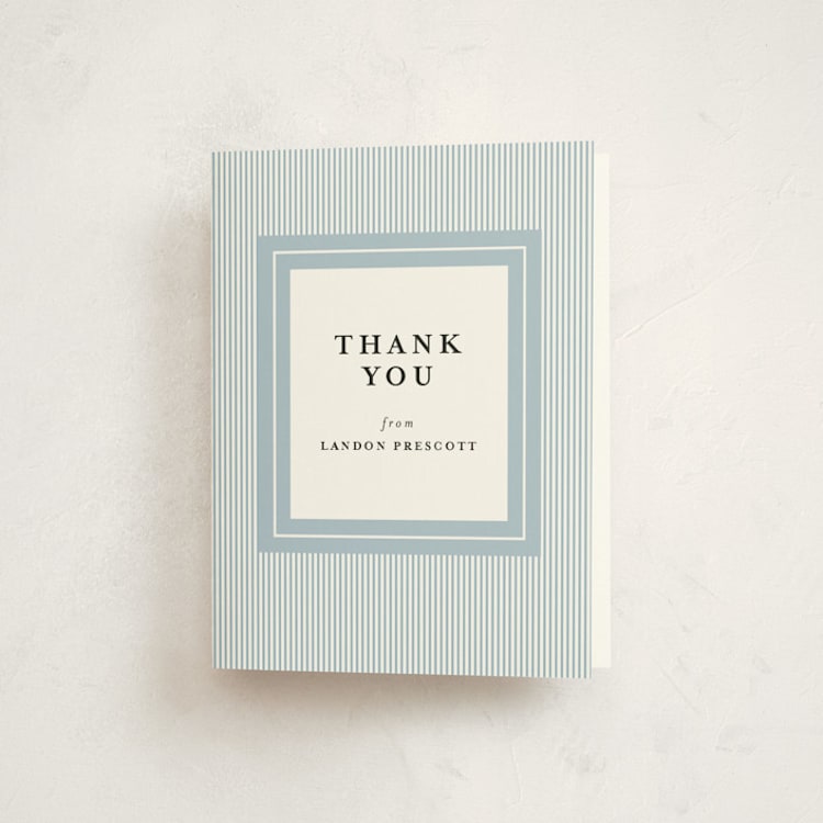 "Seersucker" - Graduation Thank You Cards in Sky by Shirley Lin Schneider - Front