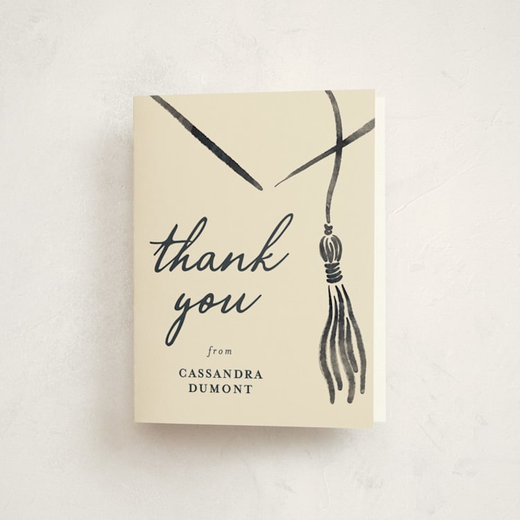 "Inked" - Graduation Thank You Cards in Ink by Jamie Alexander - Front