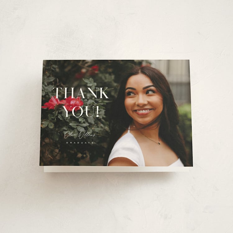 "Invitation with photo" - Graduation Thank You Cards in Petal by Orasie - Front