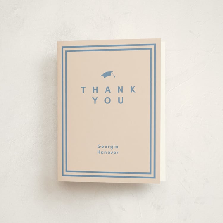 "Classically done" - Graduation Thank You Cards in Country Blue by Inkblot Design - Front