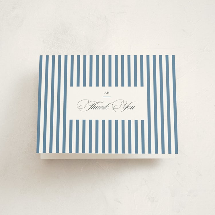 "Preppy Frame" - Graduation Thank You Cards in Navy by Owl and Toad - Front