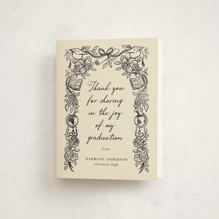 "future in bloom" - Graduation Thank You Cards in Ink by Jamie Alexander - Front