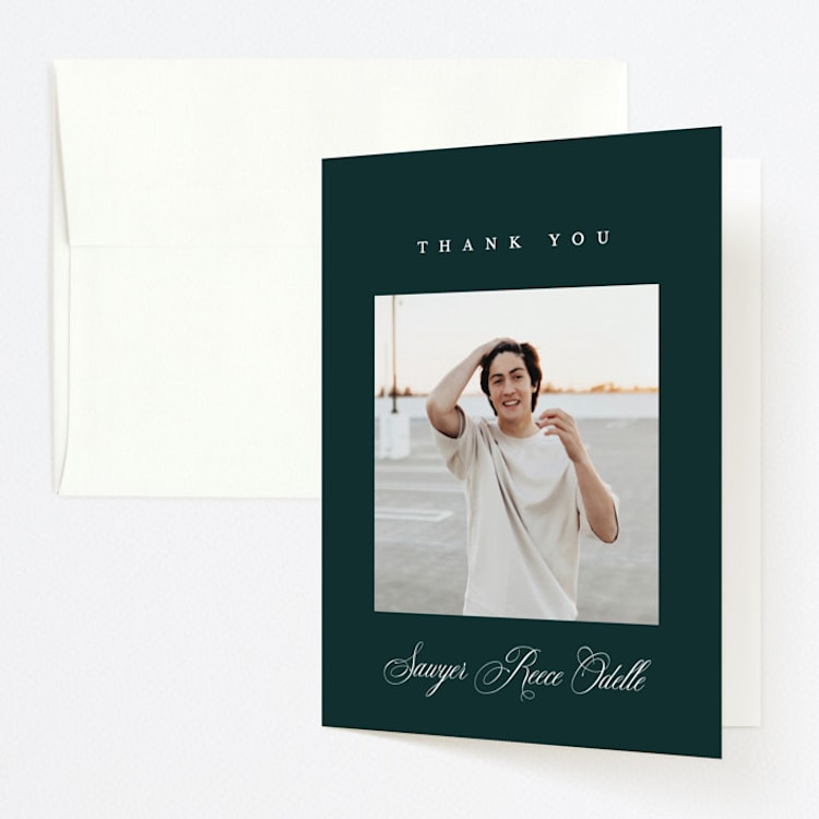 "Multi Classic" - Graduation Thank You Cards in Big Sur by Carolyn MacLaren - Front