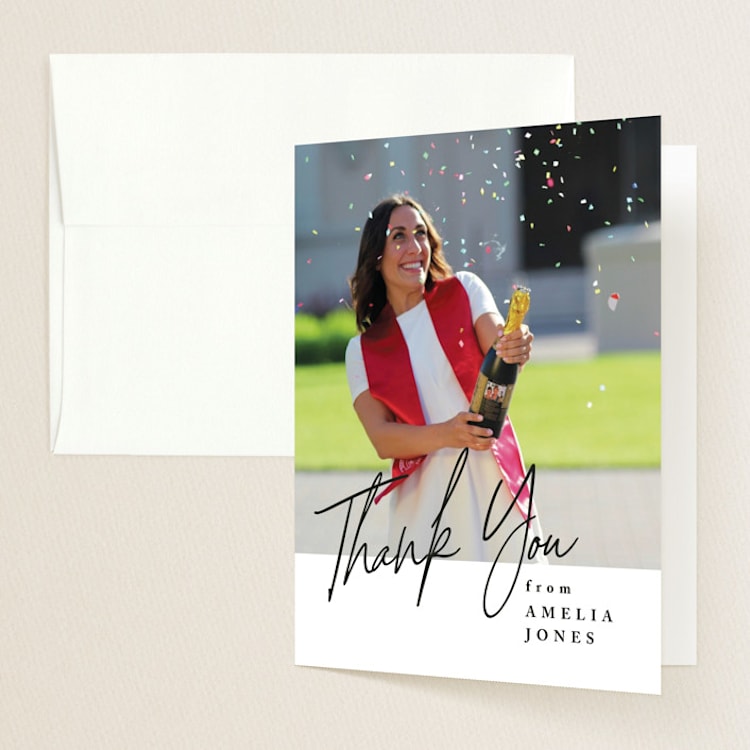 "Written Out" - Graduation Thank You Cards in Sunshine by Owl and Toad - Front