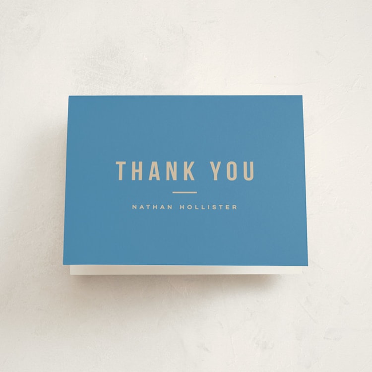 "The Poster" - Graduation Thank You Cards in Sky by Kristie Kern - Front
