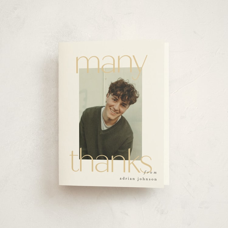 "chic five" - Graduation Thank You Cards in Marigold by Carolyn Nicks - Front