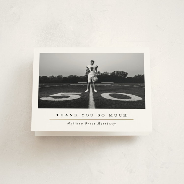 "Modern Grid" - Graduation Thank You Cards in Golden by Erica Krystek - Front